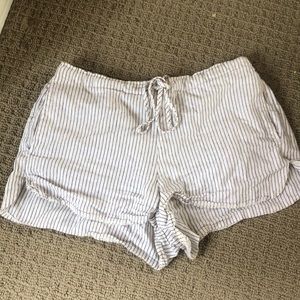 Pin stripe black & white tie shorts